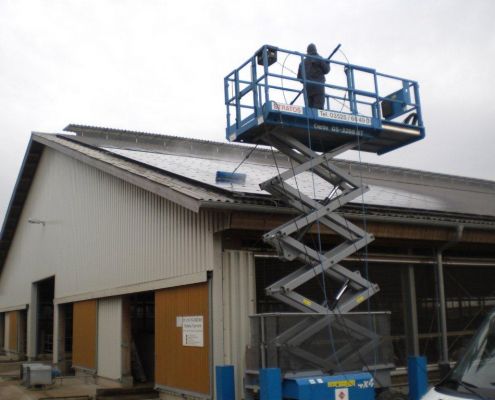 Säuberung einer Solar Dachanlage